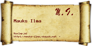 Mauks Ilma névjegykártya